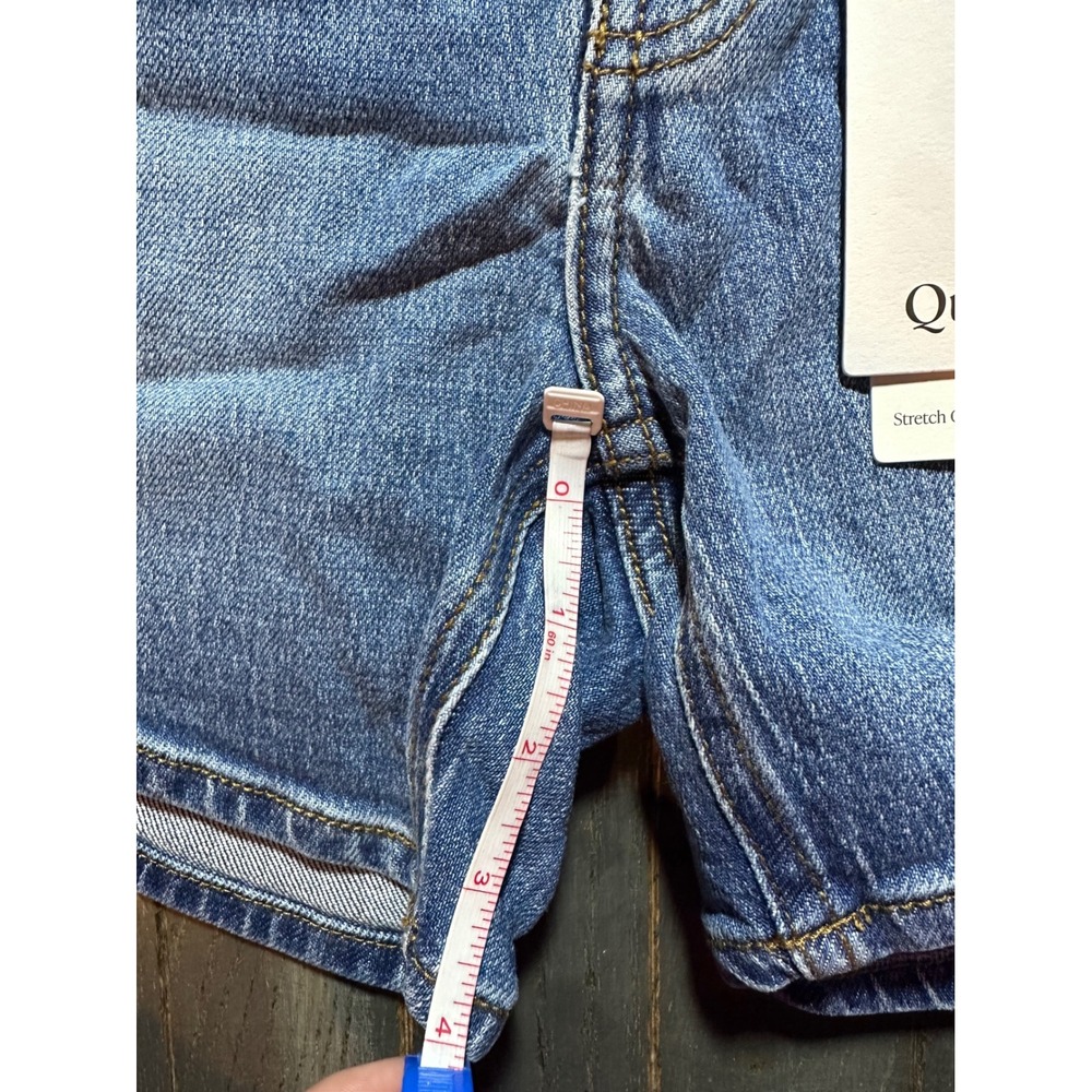 Quince Organic Cotton Stretch Denim Shorts Medium Wash Blue Womens - Picture 6 of 7